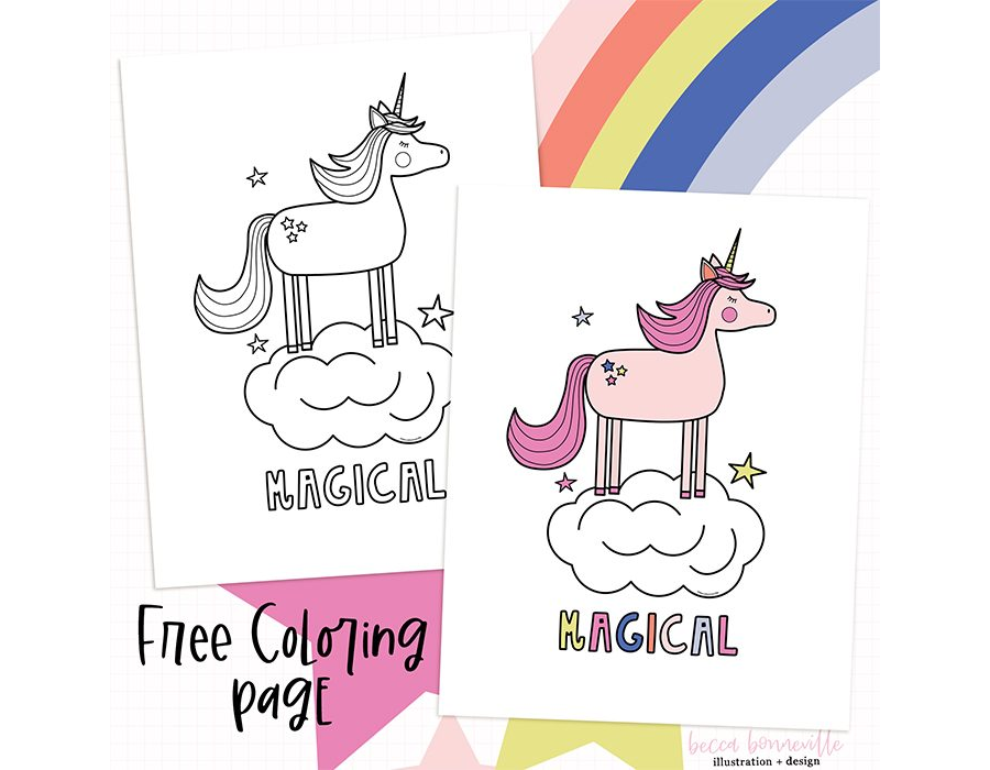 Story Time: Fairy Tale Princess Unicorn Coloring Page
